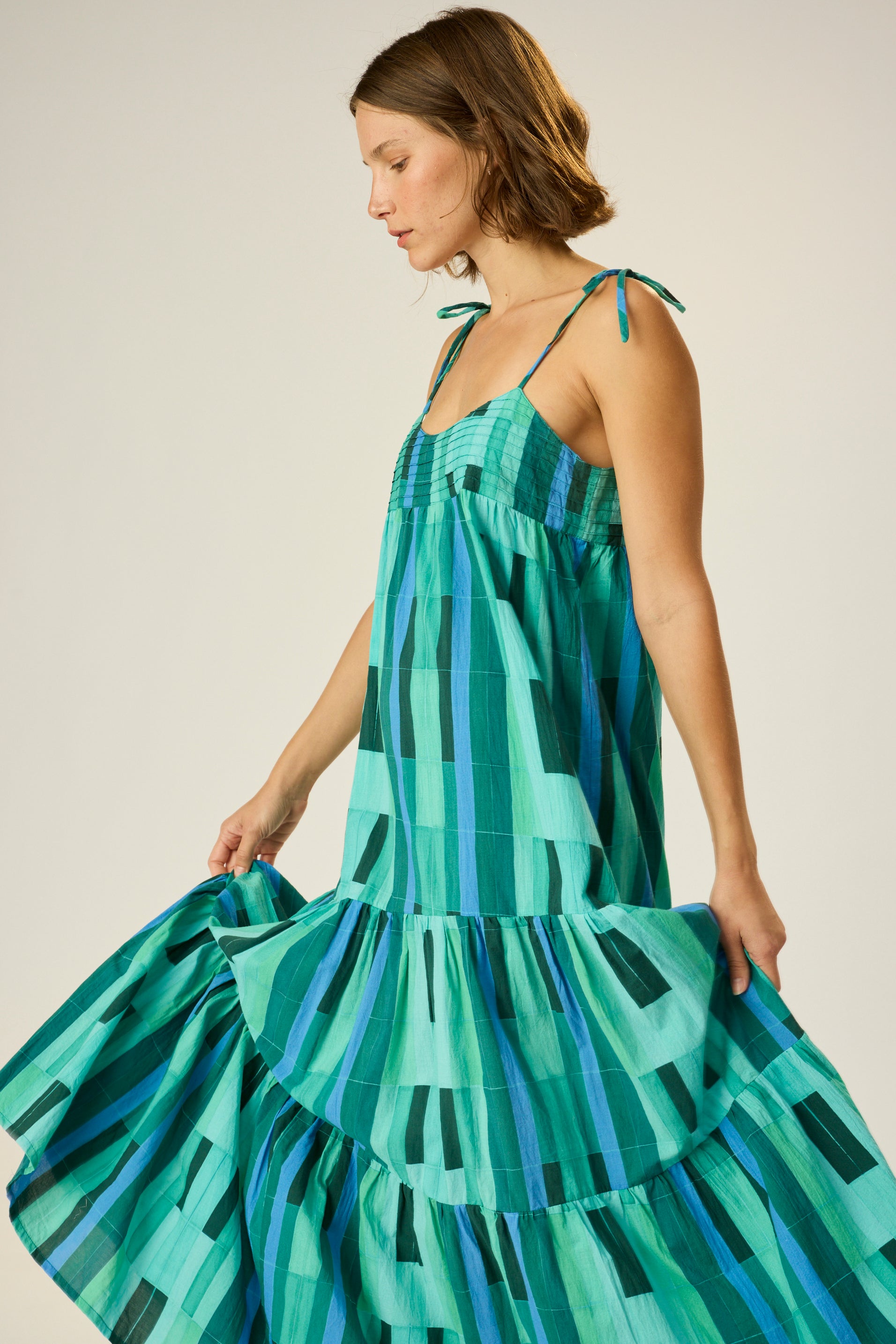 slim fit dress slacks Natalia Emerald Floral Strapless Maxi Dress