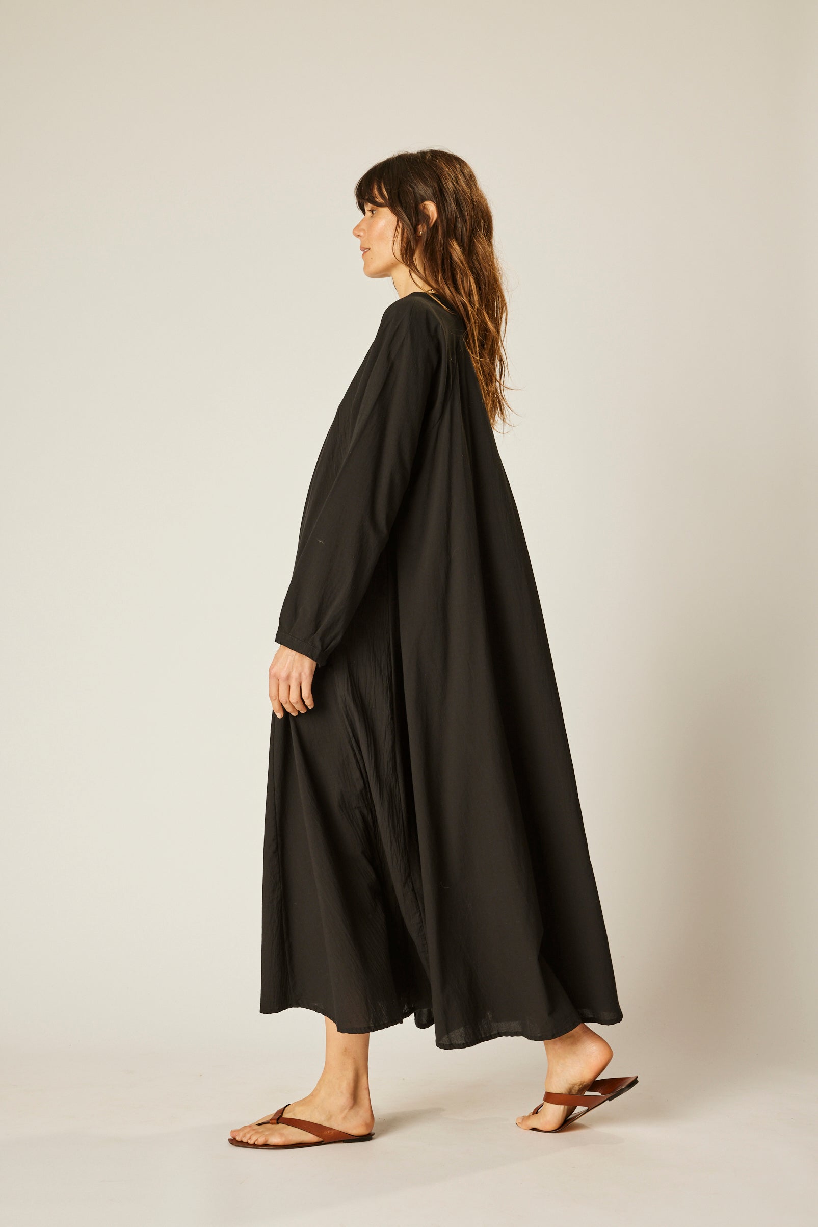 black nature buttoned maxi dress FIORE MAXI – Natalie Martin