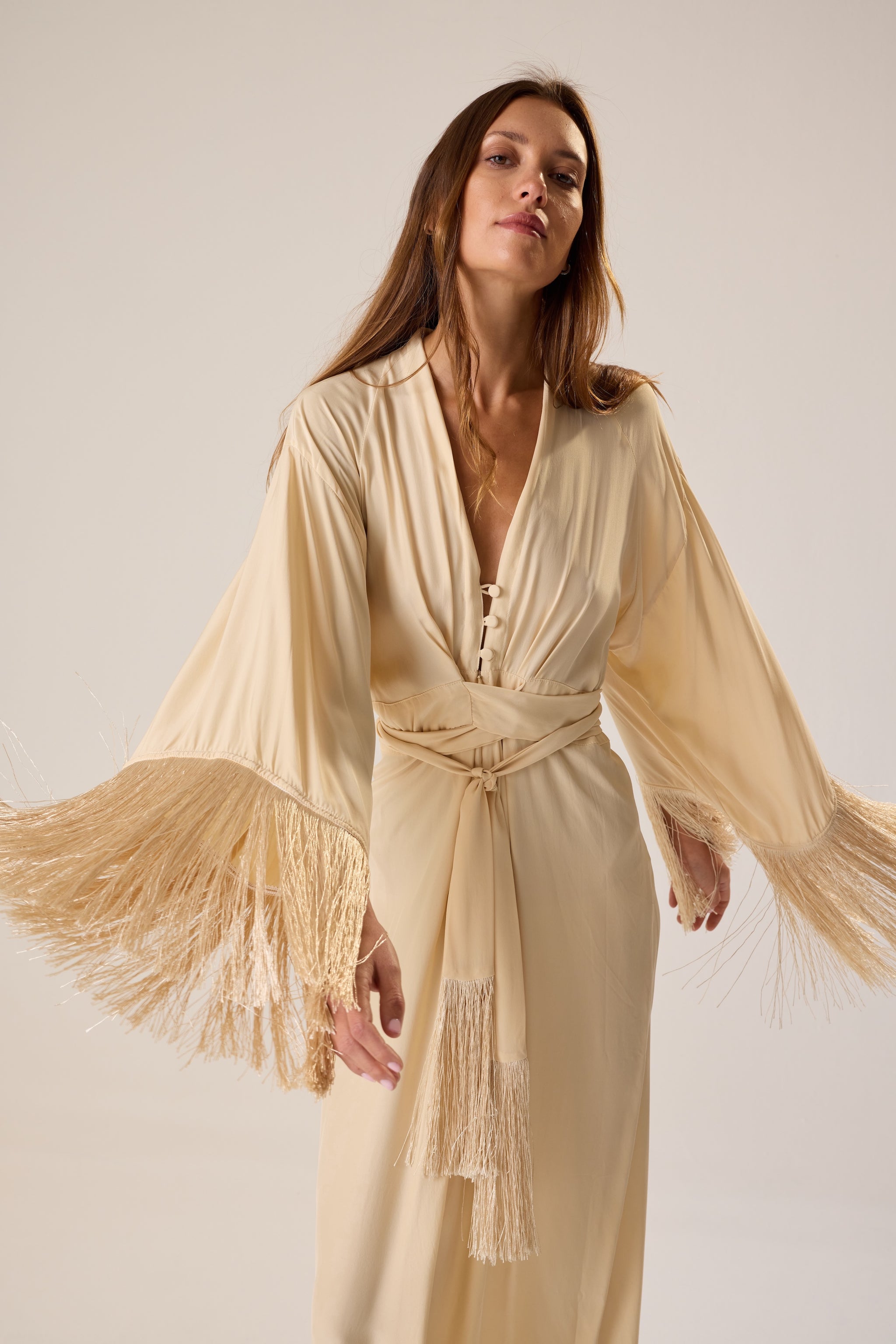 SARAH DRESS WITH FRINGE – Natalie Martin
