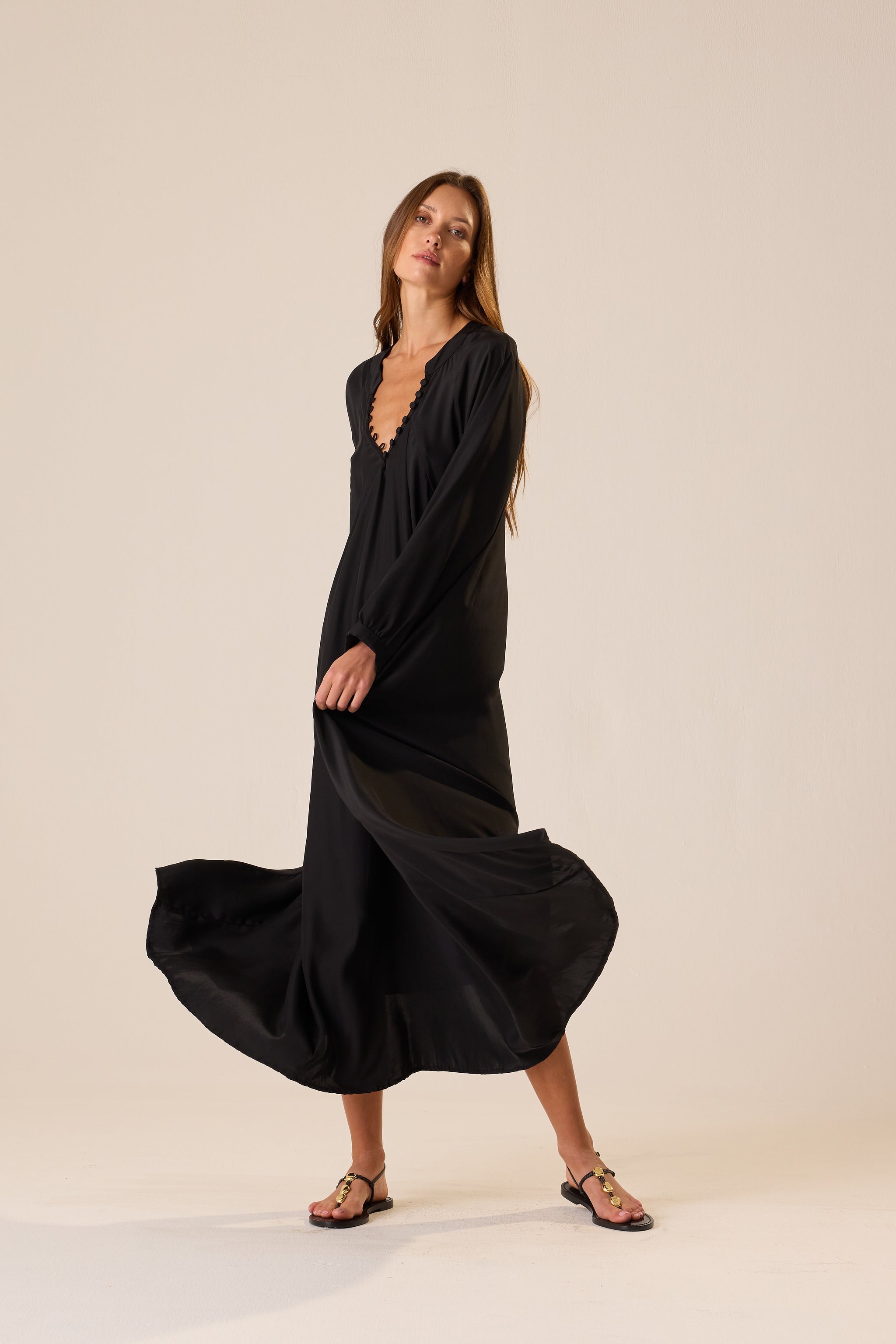 fiore maxi dress natalie martin Silk Print Fiore Maxi Dress