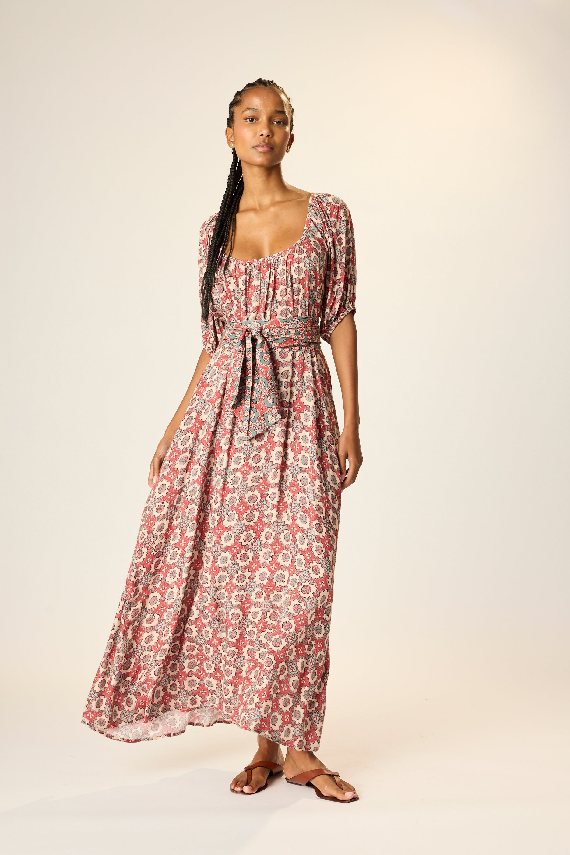 ワンピース Natalie long dress andmary VIVI DRESS WITH CONTRASTING SASH – Natalie Martin