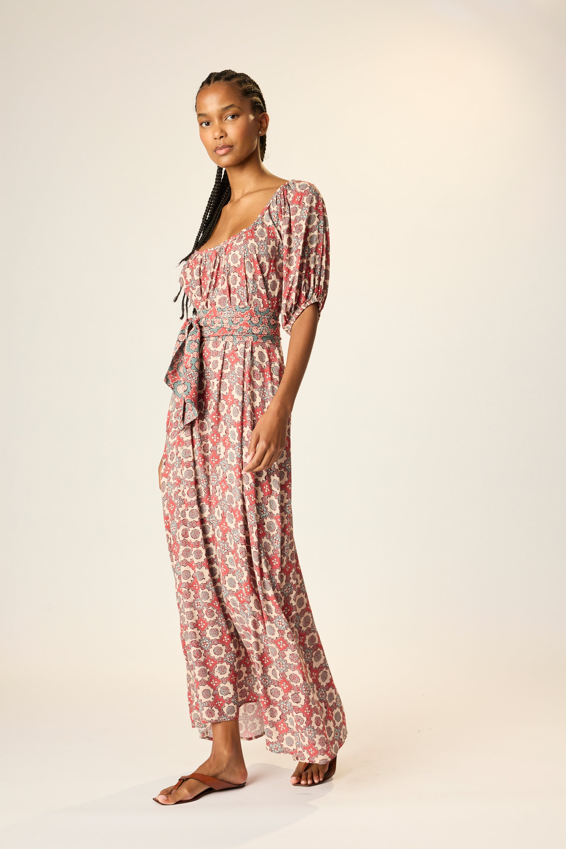 VIVI DRESS WITH CONTRASTING SASH – Natalie Martin