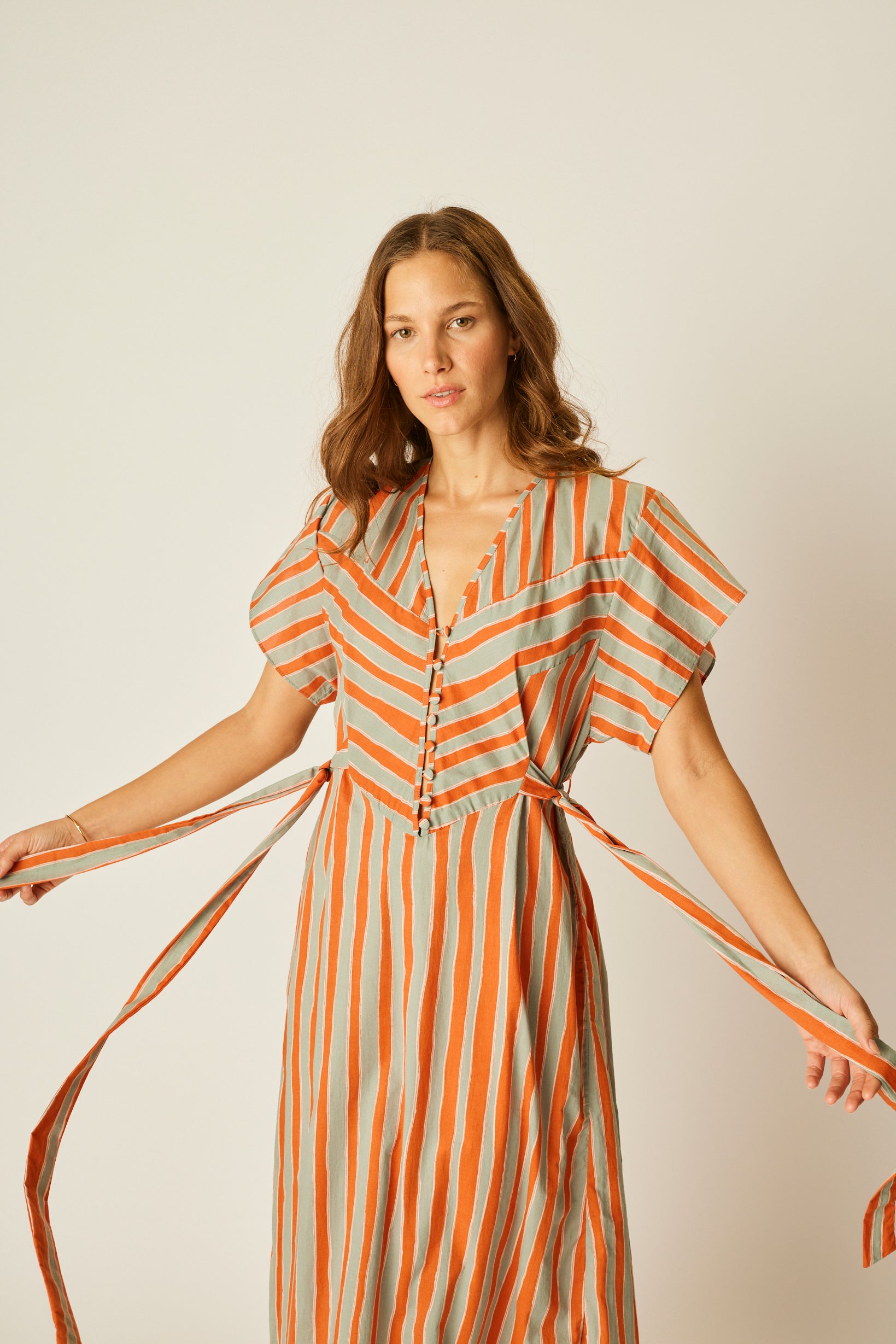 Maseco - Twisted Crisp-Satin Maxi Dress - Iris